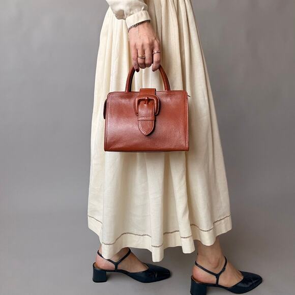 Jean Paul Gaultier Handbags - Vintage Jean Paul Gaultier Maroon Leather Top Handle Bag - Mid to Late 90s